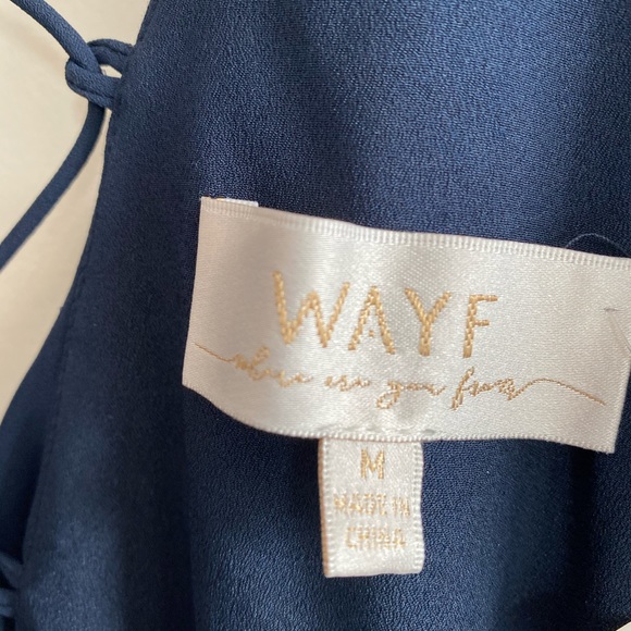 WAYF Jamie Ruffle Wrap navy Gown - Picture 9 of 9